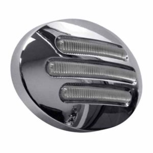 Flatline 2 X 3 Inch Small Oval 13 Diode Red LED Marker Light With Clear Lens