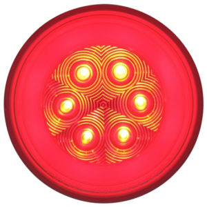 4 Inch 21 Diode Round Stop, Turn & Tail GLO-Light - Red LED / Clear Lens
