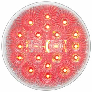 Red LED 20 Diode Round Light, 4 Inch, Spyder Series,  W/ 3 Prong Contact Female Plug