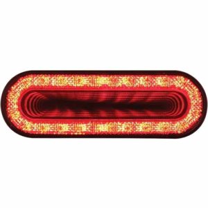 6 Inch Mirage Oval Red LED Stop, Tail & Turn Signal Light W/ 24 Diodes & Clear Lens