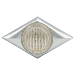 6 LED Gen 3 Clearance Marker Side Light W/ Diamond Shaped Bezel - Red LED/ Clear Lens