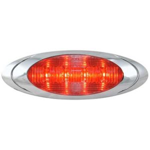 Magnum Oval Marker Light W/ Bezel - Red LED / Clear Lens