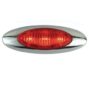 3 LED M5 Millennium Series Light W/ Chrome Bezel - Red LED/ Red Lens