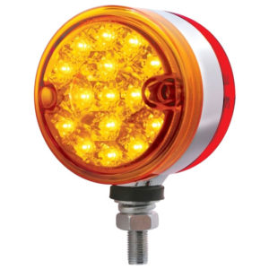 3 Inch 15 Diode Amber & Red LED Dual Function Reflector Double Face Light