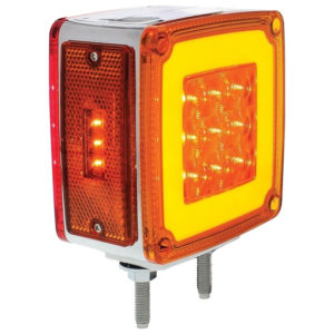 28 Diode Amber & Red LED Square Double Face GLO Turn Signal Light - Passenger Side