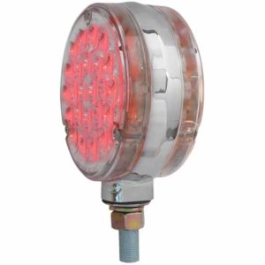 4 Inch 48 Diode Double Faced Pearl LED Pedestal Light - Amber Front, Red Rear, Clear Lens