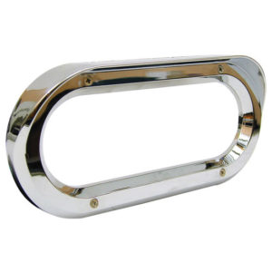 4 Inch Chrome Plastic Oval Bezel W/ Visor - Screw On