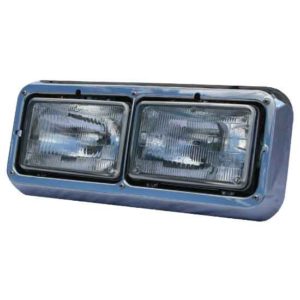 BESTfit Dual Square Headlight Assembly, Driver Side W/ Bezel For Freightliner, Kenworth, Peterbilt, Western Star