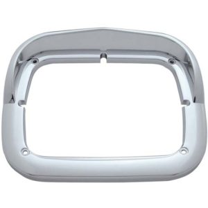 Chrome Single Rectangular Headlight Bezel W/ Bezel, 6 X 8 Inch
