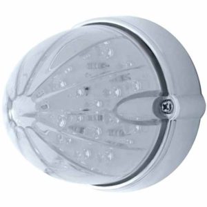 19 Diode Watermelon Flush Mount Amber LED Clear Lens Marker/Auxiliary Light W/ Bezel