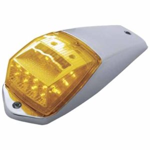Chrome Amber LED Cab Light 17 Diode W/ Amber Lens & Reflector - Sold Each