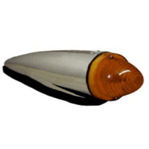 Chrome Plastic Clearance/ Marker Cab Light W/ Amber Beehive Lens