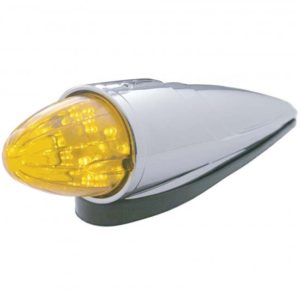 Chrome Grakon 1000 Style Amber LED Watermelon Cab Light 19 Diode W/ Amber Lens - Sold Each