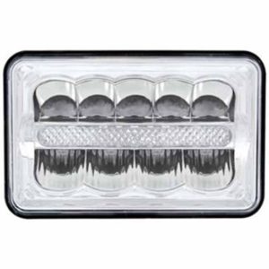 4 X 6 Inch Rectangular High Power LED Headlight W/ Super Bright LED Dual Function Light, 6 White LED Light Bar