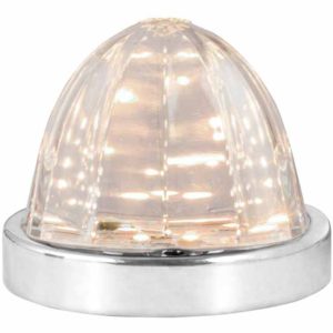 3.5 Inch 18 Diode Surface-Mount Dual Function Warm White LED Watermelon Light W/ Clear Lens, Stainless Bezel