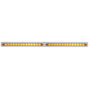 25.625 Inch Stainless Steel Bracket W/ 2 - 14 Diode Amber LED Amber Lens Strip Light