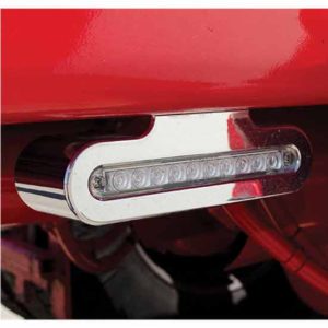 Chrome-Plated Aluminum Light Bracket W/ Red LED & Clear Lens