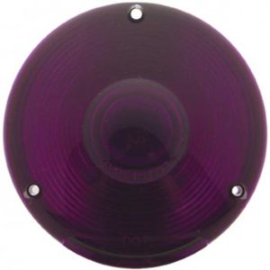 Round Turn Signal Lens Purple W/ 3 Screw Mount