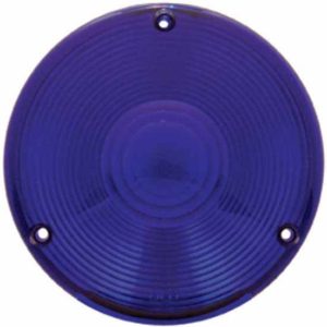 Round Turn Signal Lens Blue W/ 3 Screw Mount