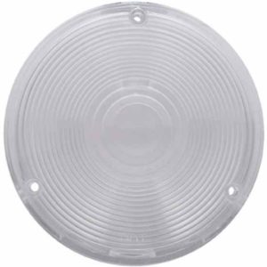 Round Turn Signal Lens Clear W/ 3 Screw Mount