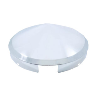 Stainless Steel 4 Uneven Notched Pointed Front Hub Cap W/ 1 Inch Lip