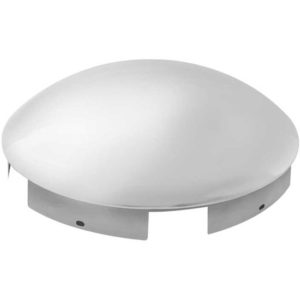 Stainless Steel Dome Front Hubcap W/ 6 Uneven Notches & 1 Inch Lip