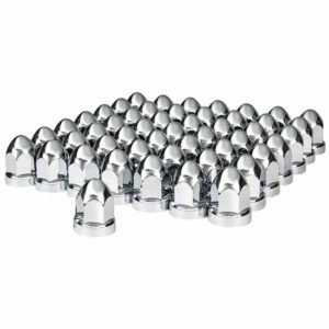 33MM X 2.75 Inch Chrome Plastic Push-On Bullet Nut Cover - 60 Pack