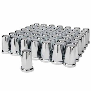 33MM X 3.25 Inch Chrome Plastic Tall Classic Push-On Nut Cover - 60 Pack