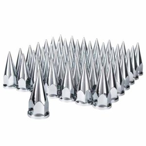 33MM X 4.875 Inch Chrome Plastic Push-On Super Spike Nut Cover - 60 Pack
