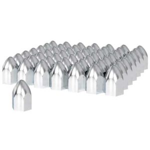 1.5 X 2.75 Inch Chrome Plastic Bullet Nut Cover, Push On - 60 Pack