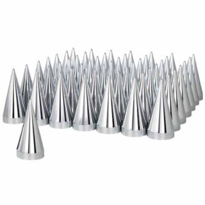 33MM X 4.5 Inch Chrome Plastic X Spike Thread-On Nut Cover - 60 Pack