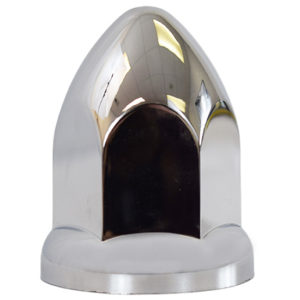 1.5 X 2.75 Inch Chrome Plastic Bullet Push-On Nut Cover W/ Flange  - Pack Of 20