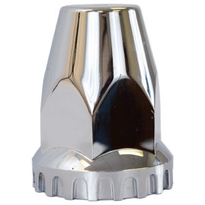 33MM X 2.75 Inch Chrome Plastic Thread-On Nut Cover For  Hub Piloted Wheels