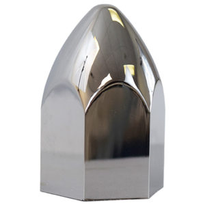 1.5 X 2.75 Inch Chrome Plastic Bullet Push-On Nut Cover (Pack Of 20)