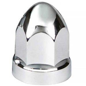Chrome 33MM Push On Nut Cover, Bullet Style, W/ Flange