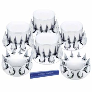 Chrome Dome Axle Cover Combo Kit With 33MM Spike Nut Cover & Nut Cover Tool