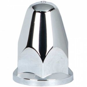 33MM X 2.625 Inch Chrome Plastic Bullet Push-On Nut Cover With Flange For Hub Pilot