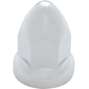 33MM X 2.375 Inch Chrome Plated Plastic Bullet Push-On Lug Nut Cover With Flange - 20 Pack