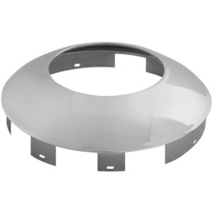 Chrome Front Cap W/ 1 Inch Lip, 6 Uneven Notches and Hole For Hubometer-Dome Shaped