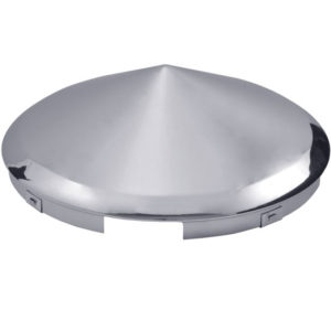 6 Notch Chrome-Plated Steel Pointed Hubcap With 7/16 Inch Tabs