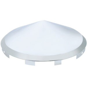 Chrome Pointed Front Hubcap With 7/16 Inch Lip For 4, 5 And 6 Notched Hubs