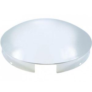 Chrome Even 4 Notched Dome Front Hubcap With 1 Inch Lip