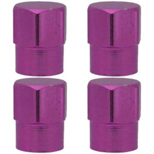 Purple Hex Style Metal Valve Stem Cap - Pack Of 4