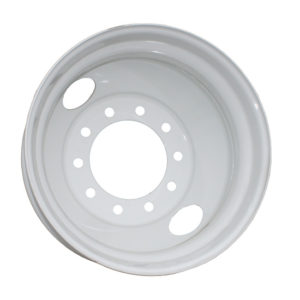 22.5 Inch Hub Pilot Steel Wheel With 2 Hand Holes And Powder-Coated White