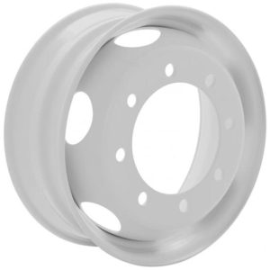 24.5 Inch Hub Pilot Steel Wheel With 2 Hand Holes And Powder-Coated White