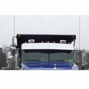 13 Inch SS Straight Style Drop Visor, Standard Mount For Mack CH, CL, Granite, Vision