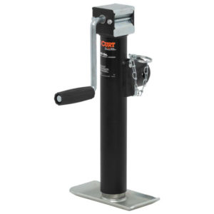 Pipe-Mount Swivel Jack W/ Side-Wind Handle - Supports Up to 2,000 Lbs. Trailer Tongue Weight