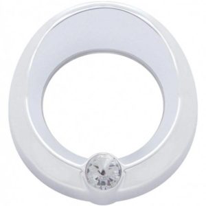 Chrome Small Gauge Cover W/ Visor And Clear Jewel