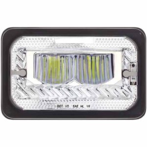 4 X 6 Inch Heated High Beam LED Headlight W/ Ambient Thermostat Heat Activation