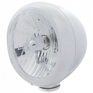 Chrome Guide 682-C Style 7 Inch Headlight With Crystal H4 Bulb